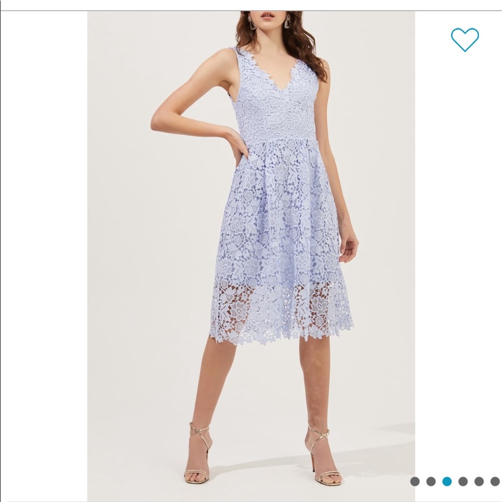 ASTR The Label V-Neck lace Fit&Flare Dress